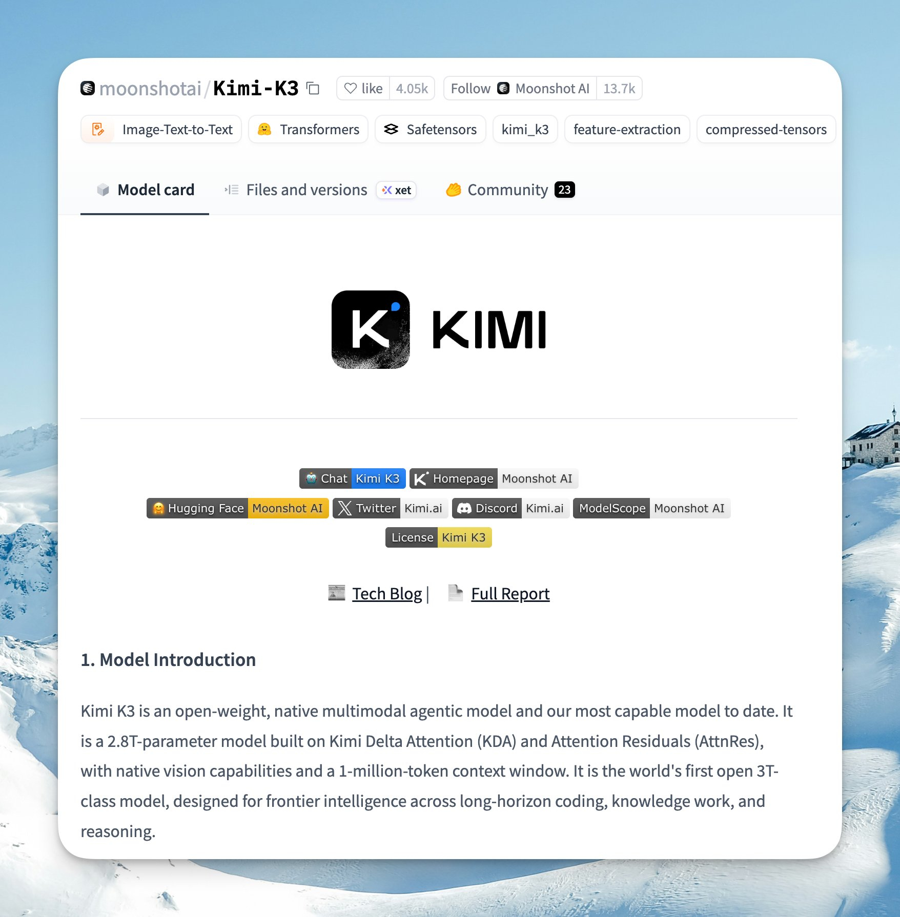 Kimi K3 已经如期开源，各位估计明天就能在各大平台的 Token Plan