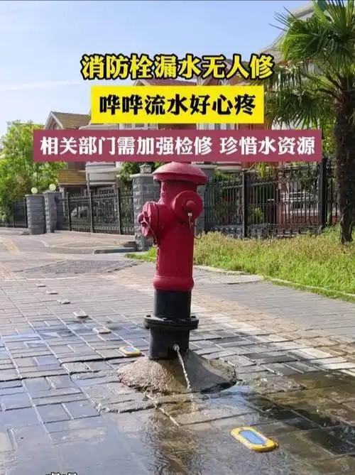 消防栓小孔漏水解释
今天早上，在渝都区域化工园区公交车站牌等101车,看到离公交