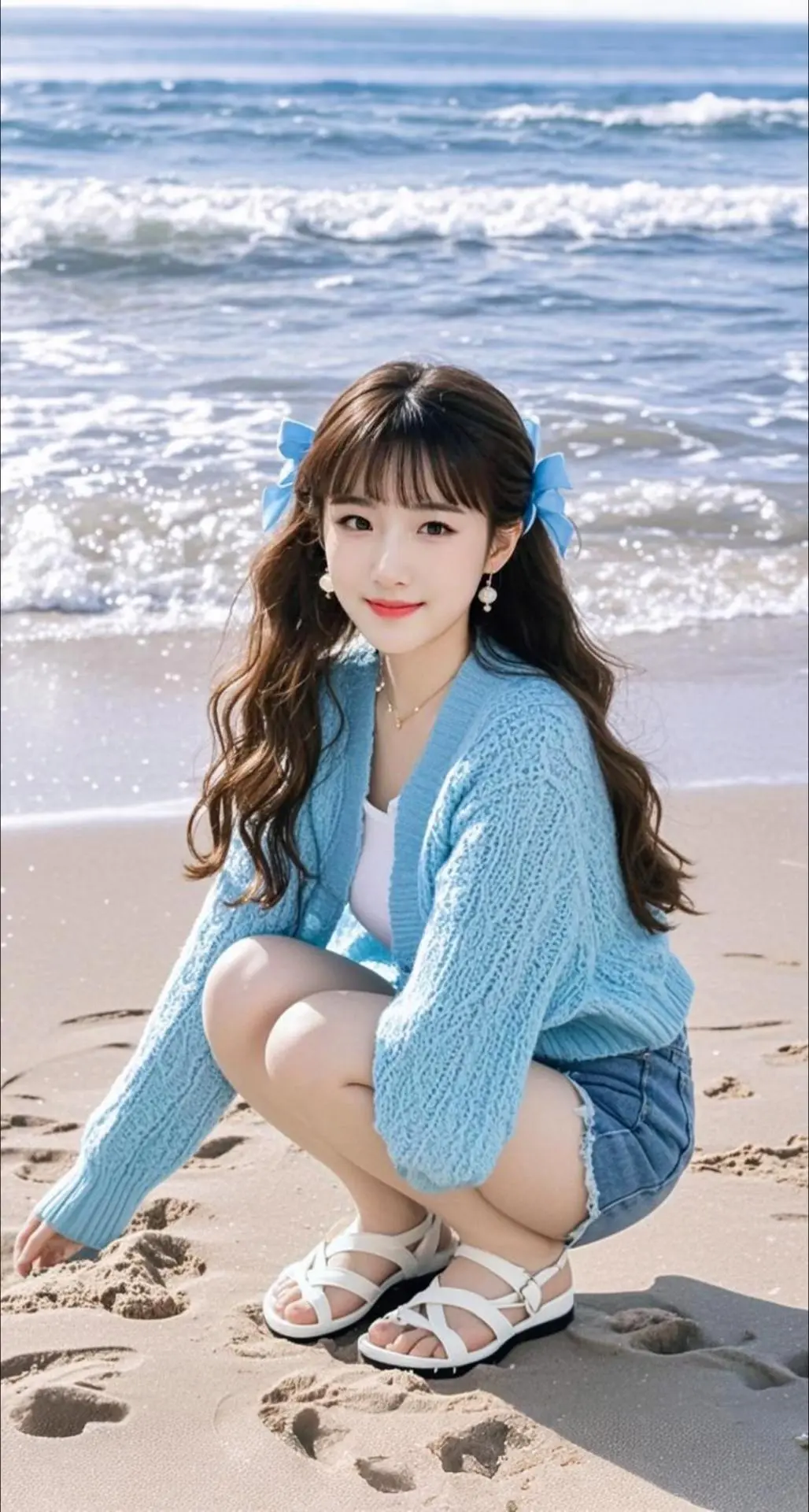 AI扩图 AI海滨蓝调