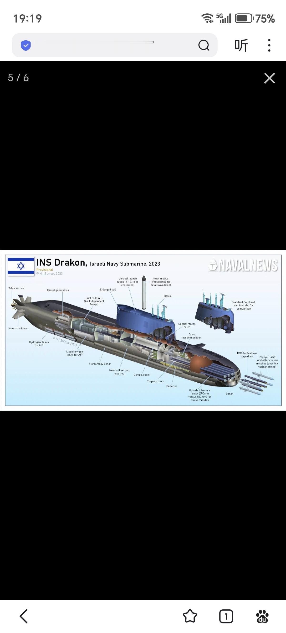 以色列INS Drakon潜艇由德国蒂森克虏伯海洋系统公司建造。该潜艇长度超过 