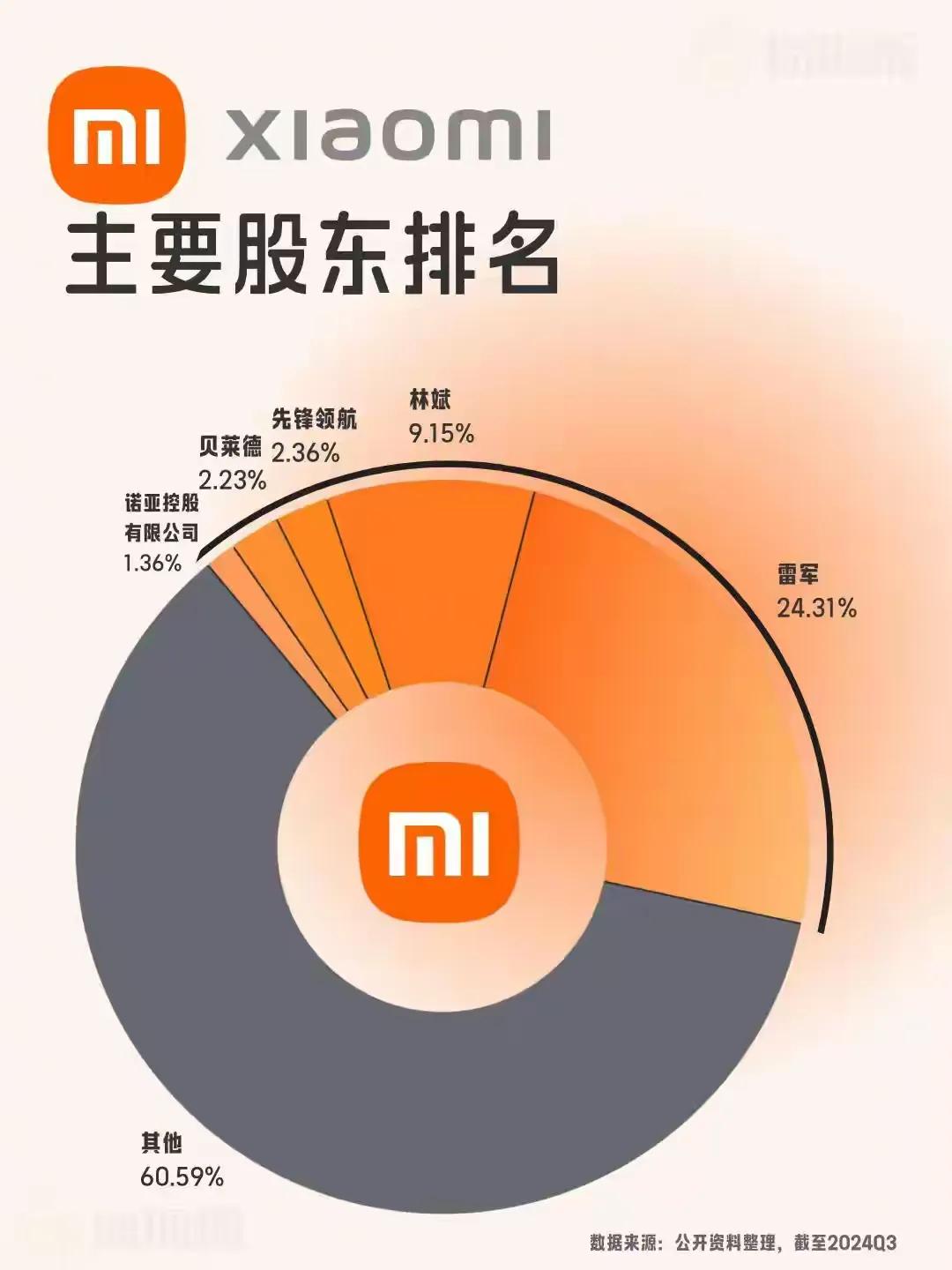 小米的股东排名，国内市场值得关注。