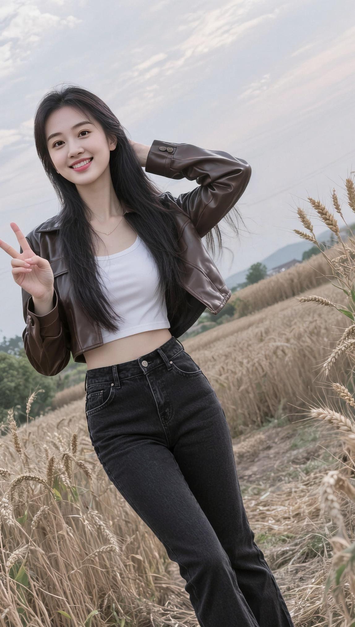 酷飒田野写真 美女 高颜值