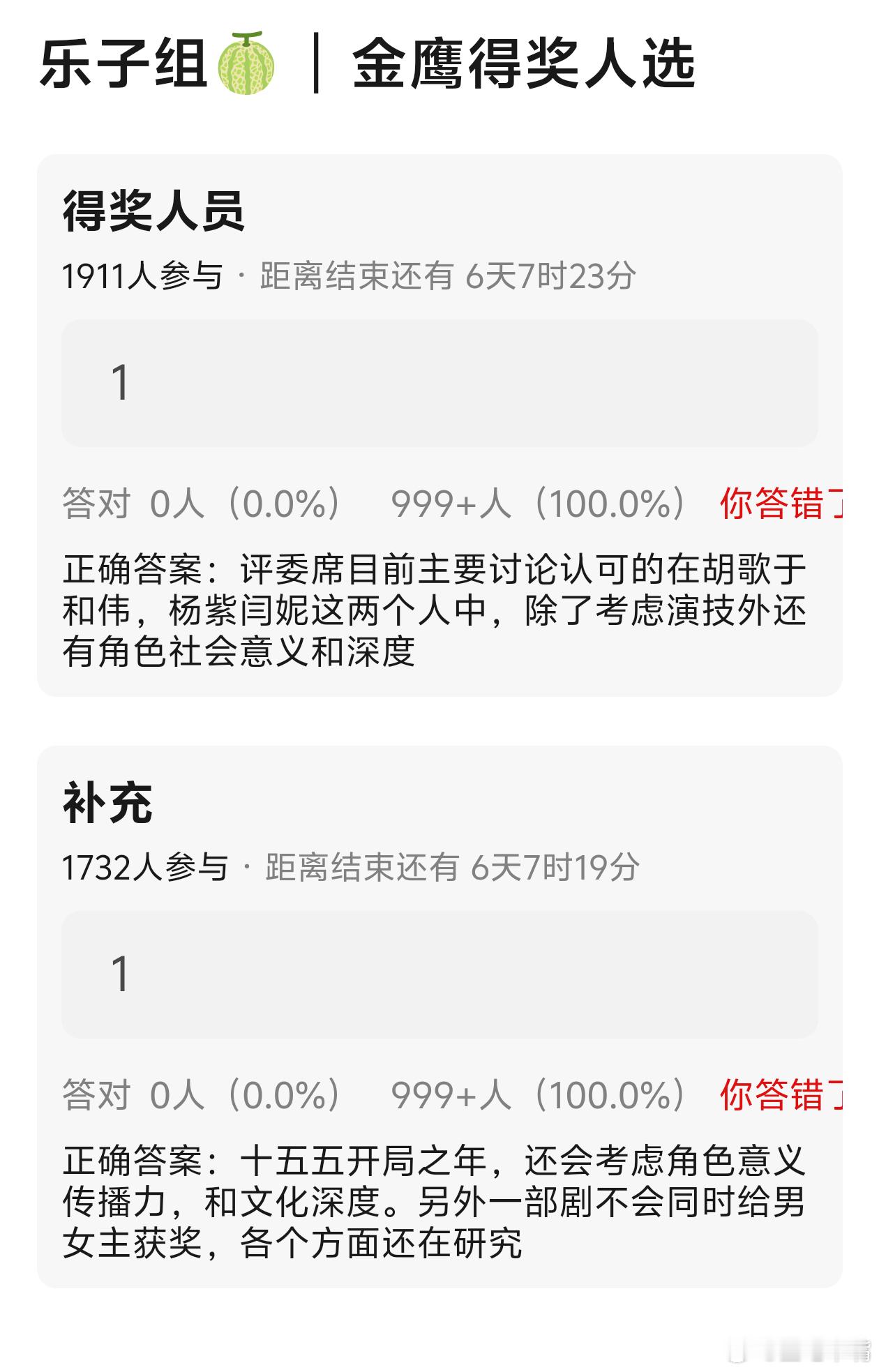 金鹰奖 爆金鹰奖得奖人选！原因如下！男主：于和伟 胡歌 二选一女主：杨紫 闫妮 