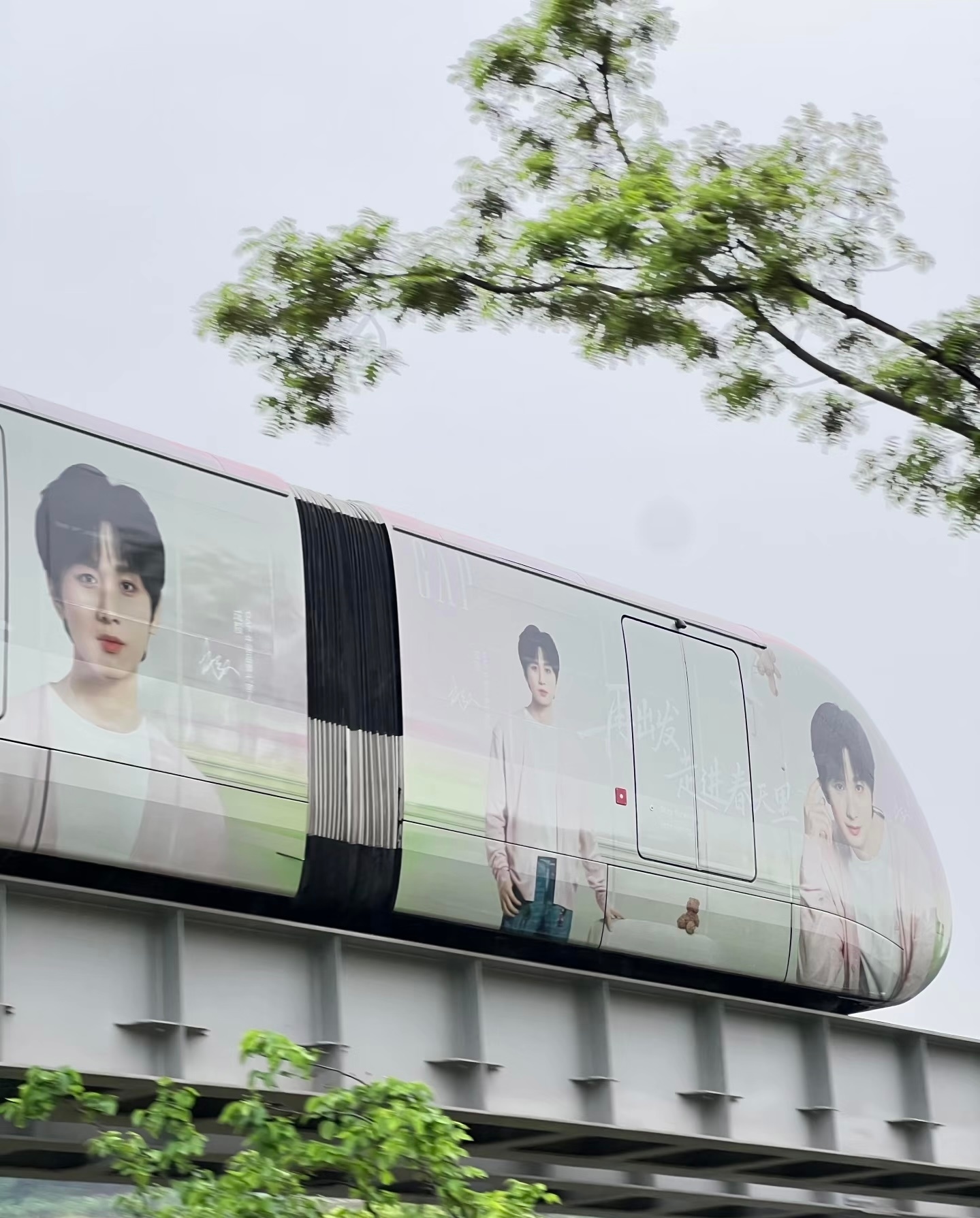 成毅GAP开往春天的地铁！好有创意呀