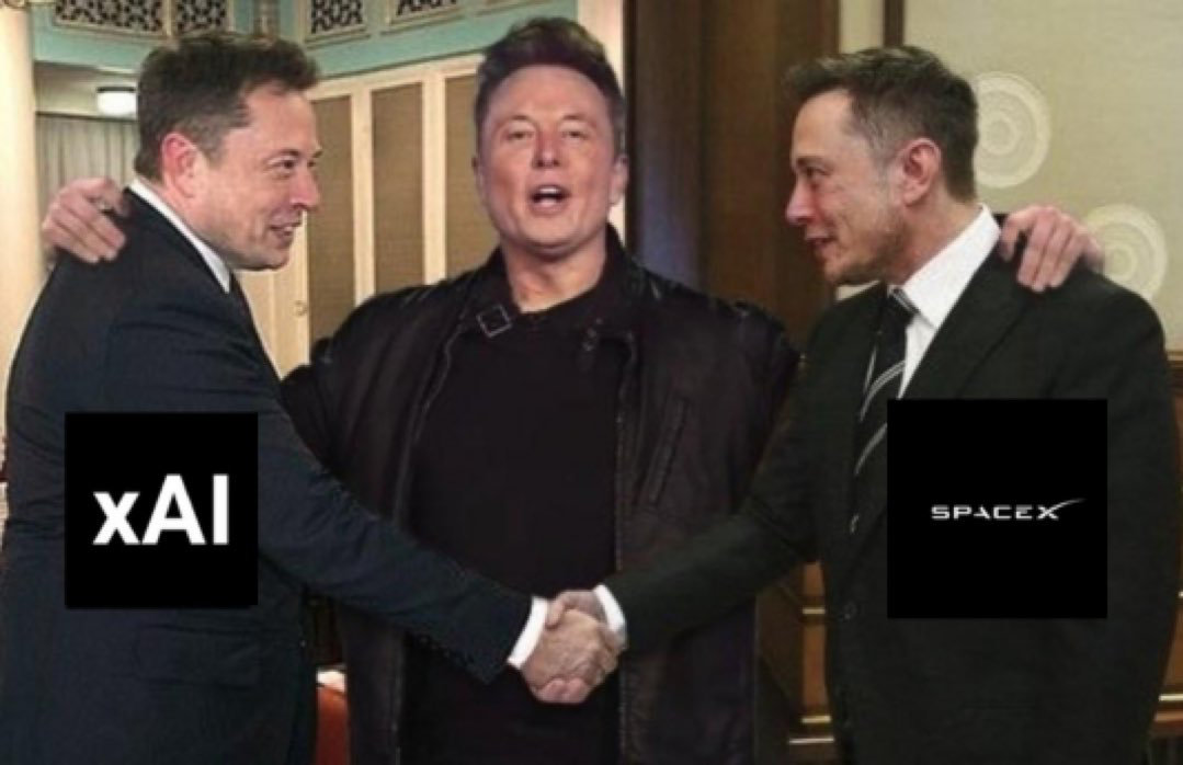 大新闻：xAI 的老板正在和 SpaceX 的老板谈判合并事宜。