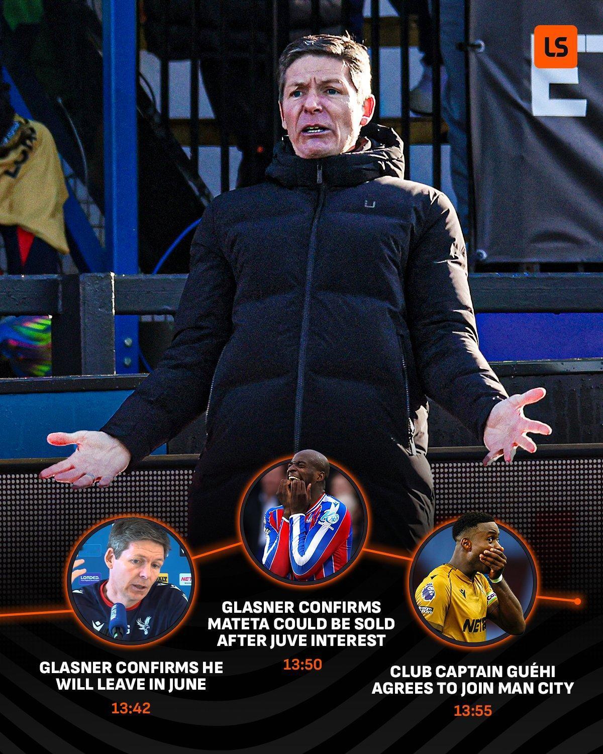 土崩瓦解，分崩离析。

水晶宫近10场正式比赛战绩：3平7负。

英超：桑德兰 