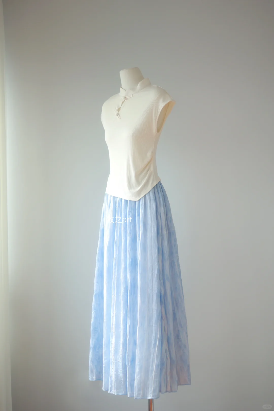 碎冰鸢尾｜肌理大摆半裙