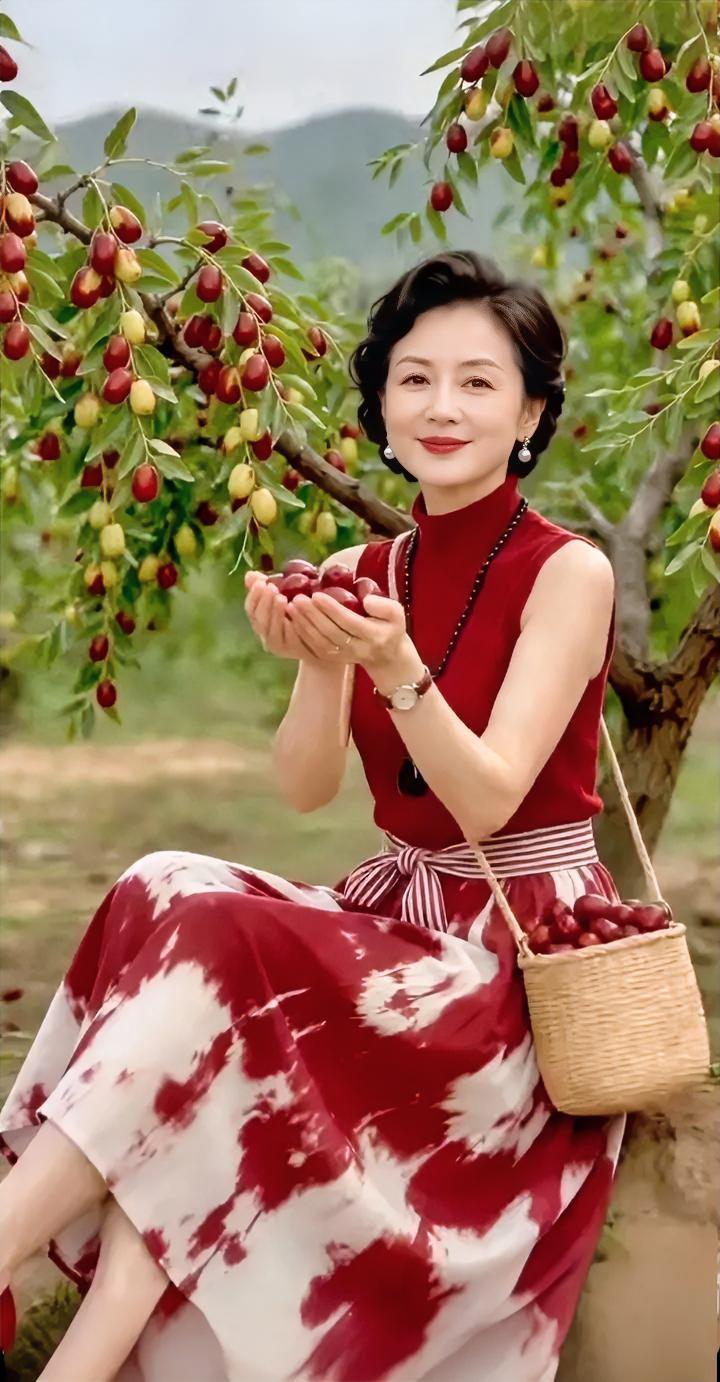 秋风拂过枣园，枝头挂满一颗颗红玛瑙。
走进田间，鼻尖都是红枣甜甜的香气。捧一把熟