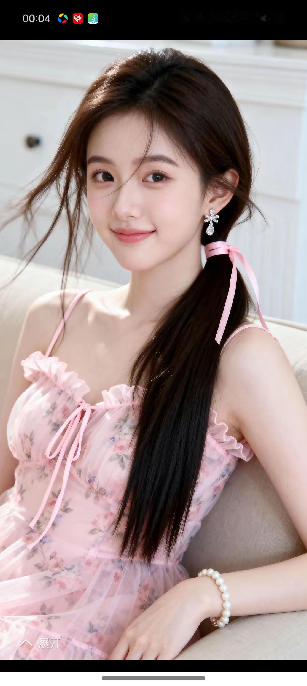 甜美少女风，粉色连衣裙，清新自然，少女心满满！🌸💖