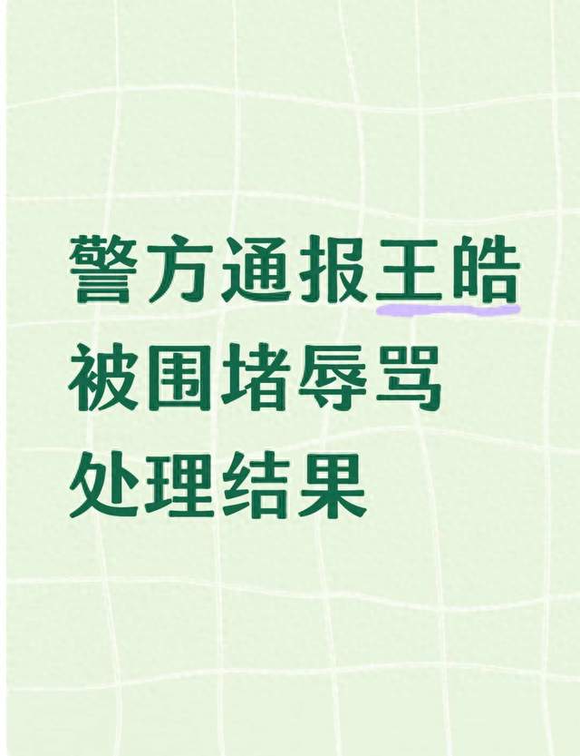 警方通报王皓被围堵辱骂处理结果