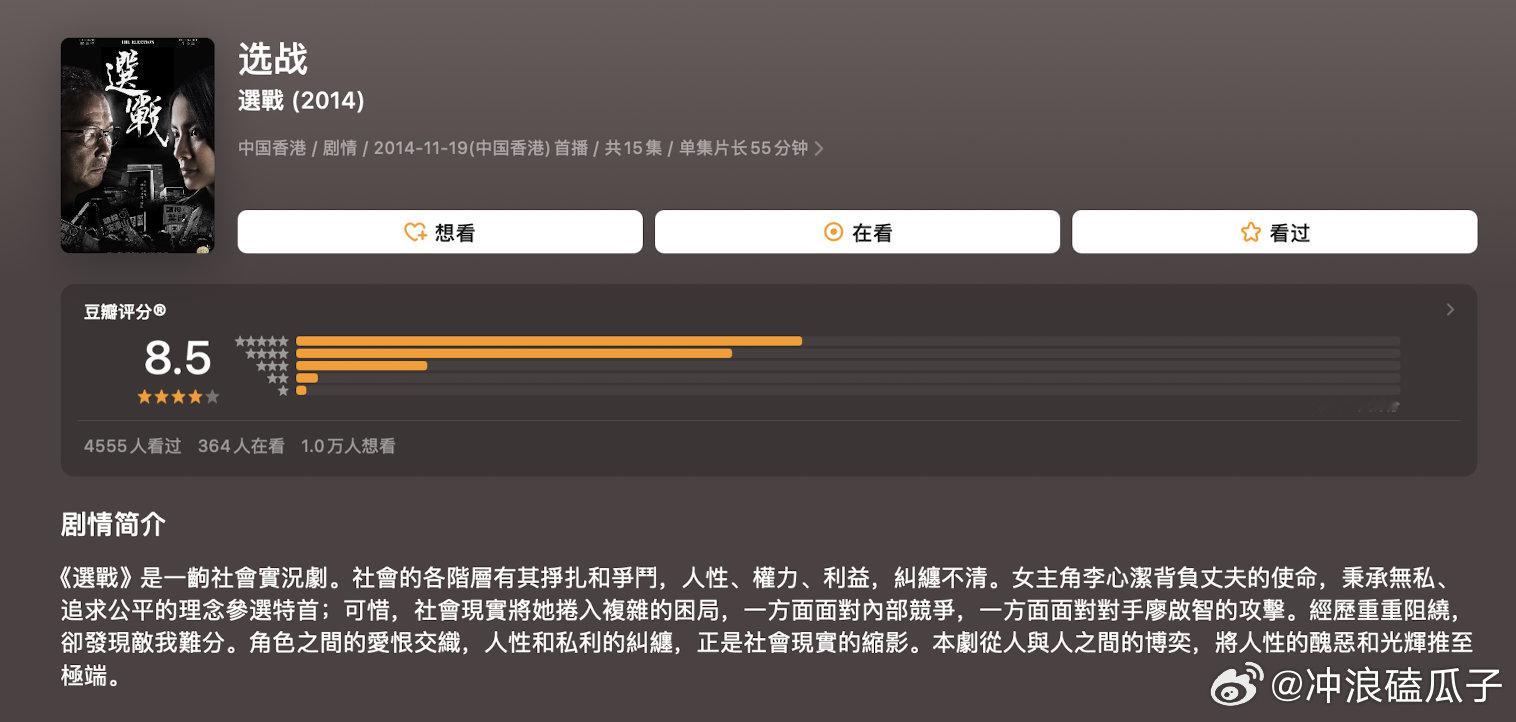 tvb拍得出选战吗？这题材太刺激了，终于不是师奶剧了 ​​​