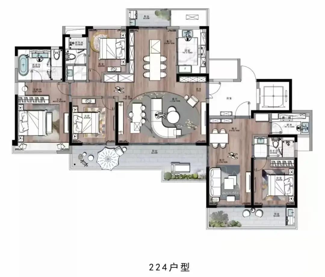 两个户型虽然不起眼，但是合并成一个大户型的话，会形成一种非常极致的效果，你喜欢这