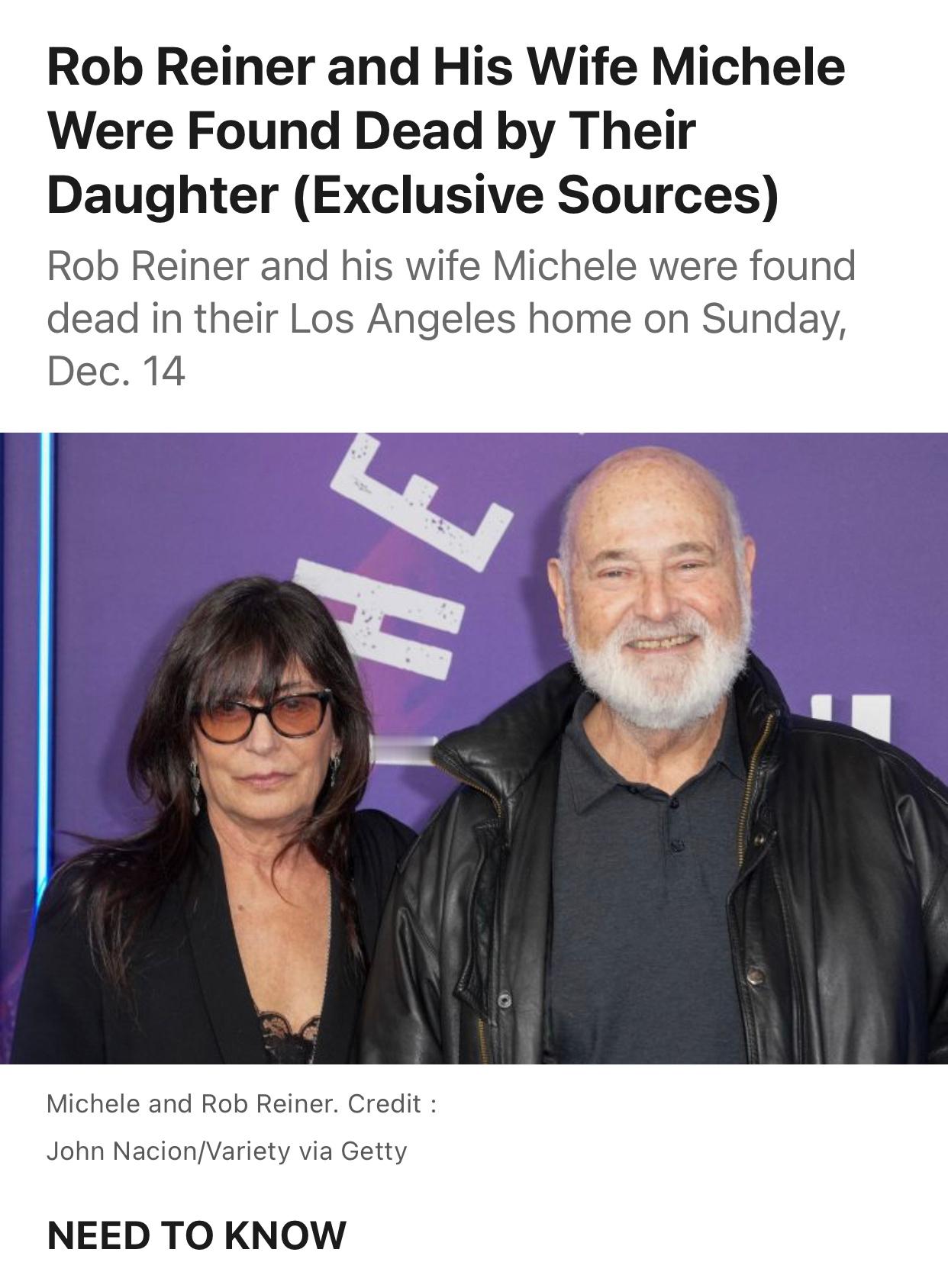 TNABO People杂志：著名导演罗伯·莱纳跟妻子米歇尔·辛格-莱纳是被二人