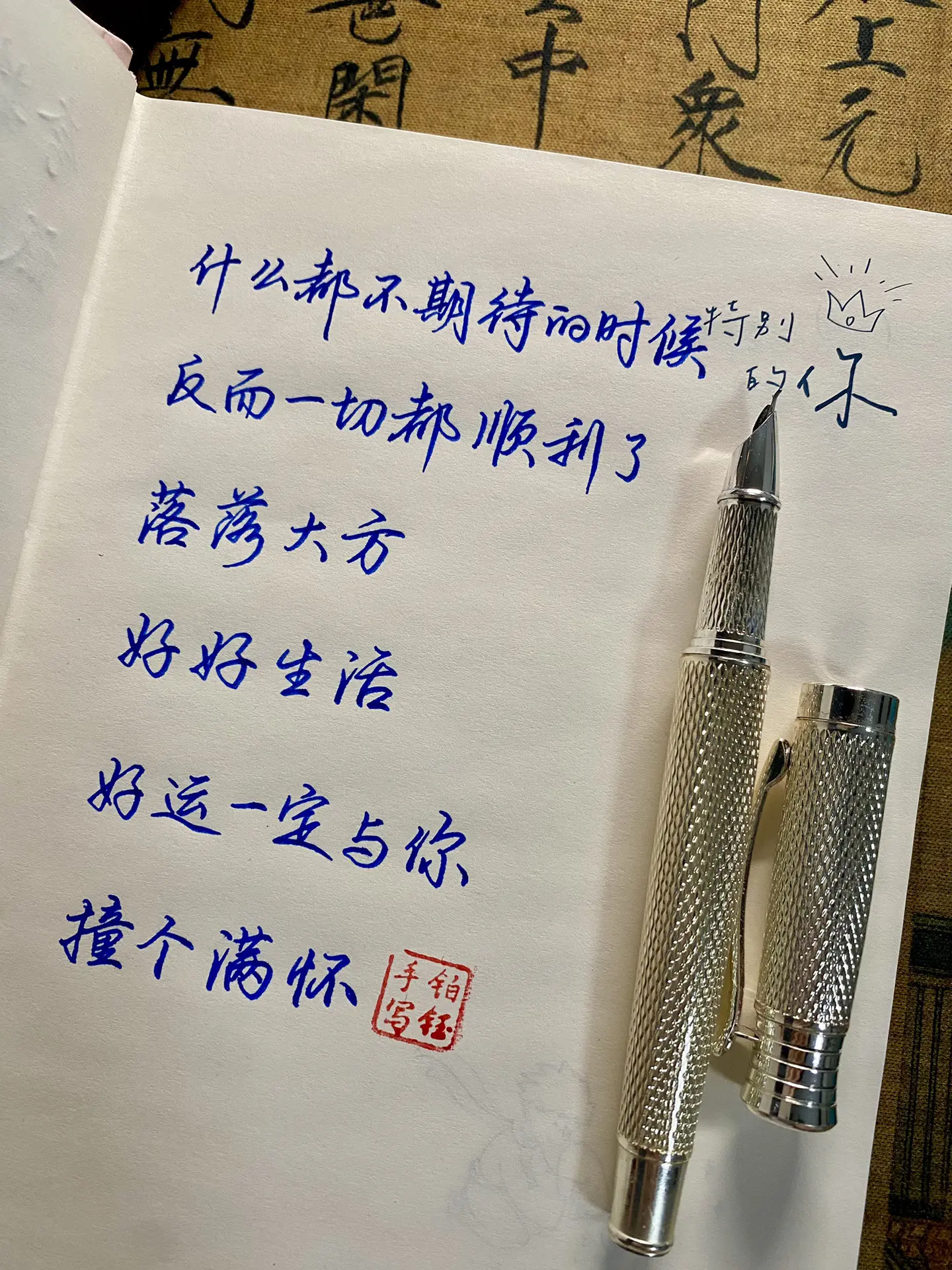 好运一定与你撞个满怀 钢笔：扬子鳄996亮银