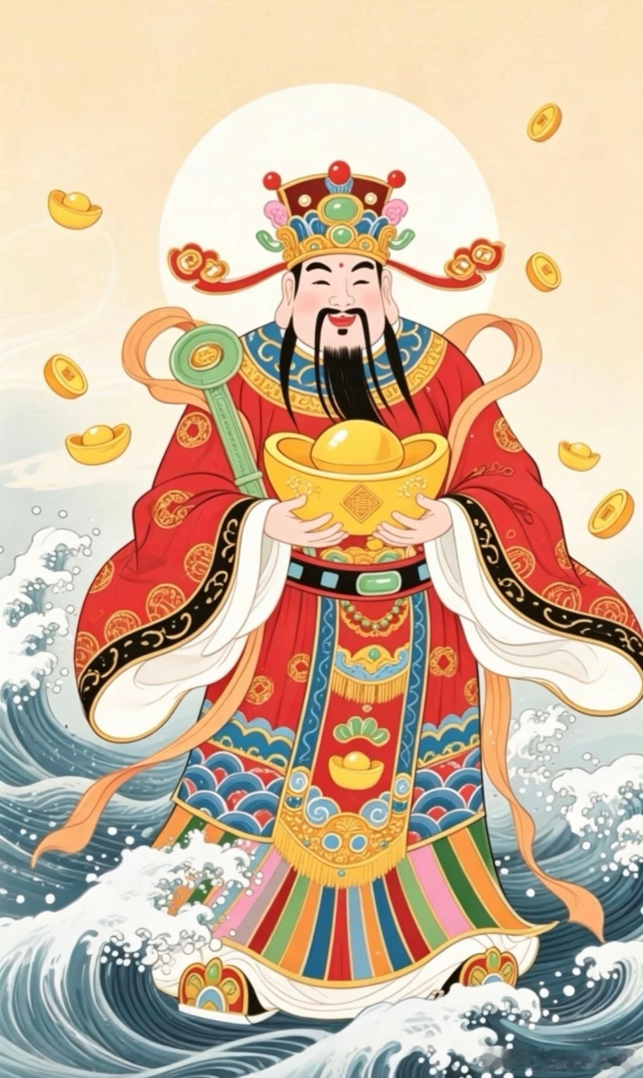 财神到，满堂吉庆。愿财星高照好运相随，聚四方之财，纳八方之福，一生无缺钱之扰，流