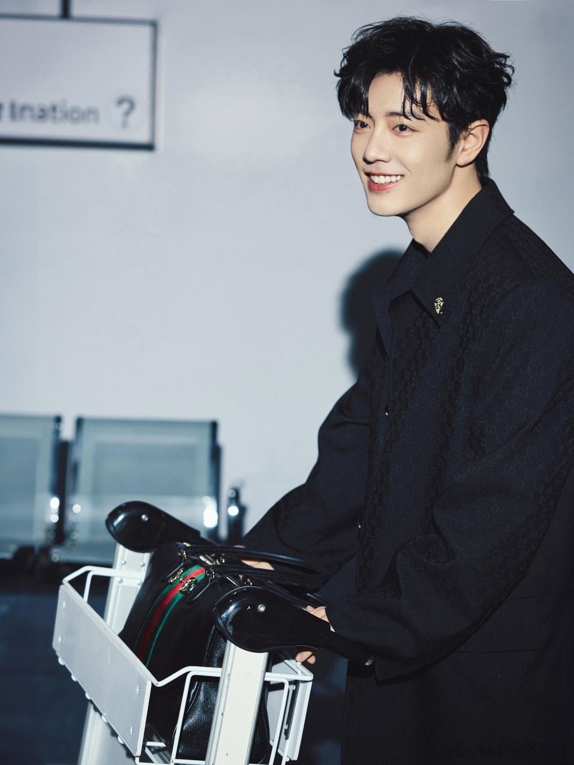 Gucci出发图他怎么可以做到长得很中国，但是帅的很世界 期待巨星肖战闪耀米兰肖