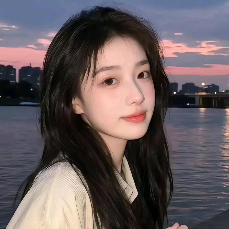 夕阳西下，静谧湖畔，少女轻笑，美不胜收。湖畔风景照 湖畔白衣少女 湖畔绿裙照 湖