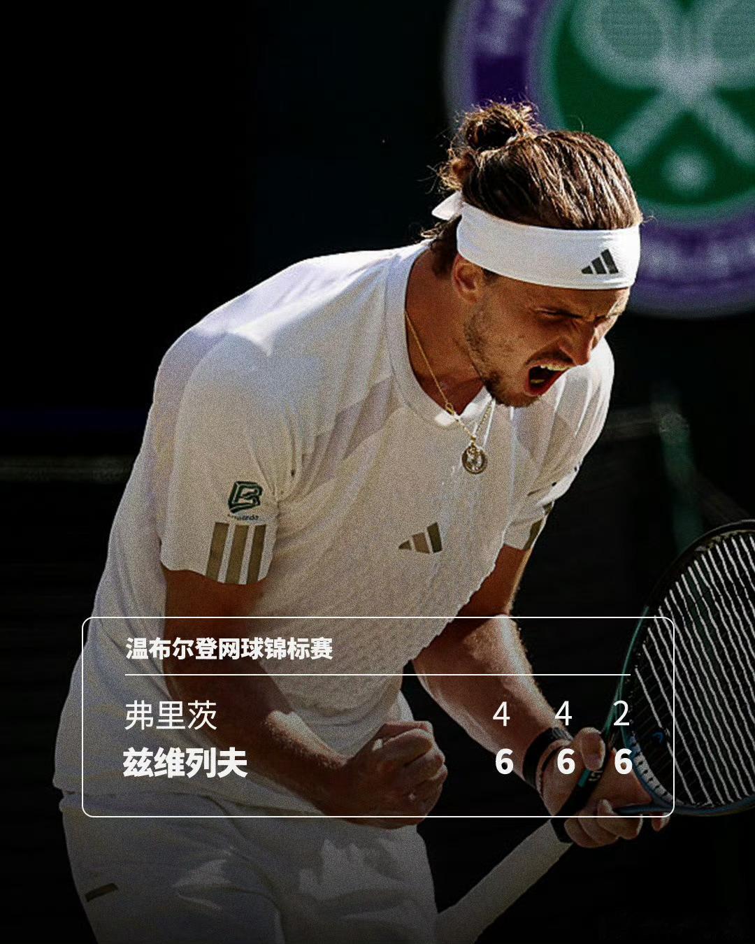 兹维今晚超硬！法网冠军兹维列夫以6-4、6-4、6-2大胜老对手弗里茨，结束对其