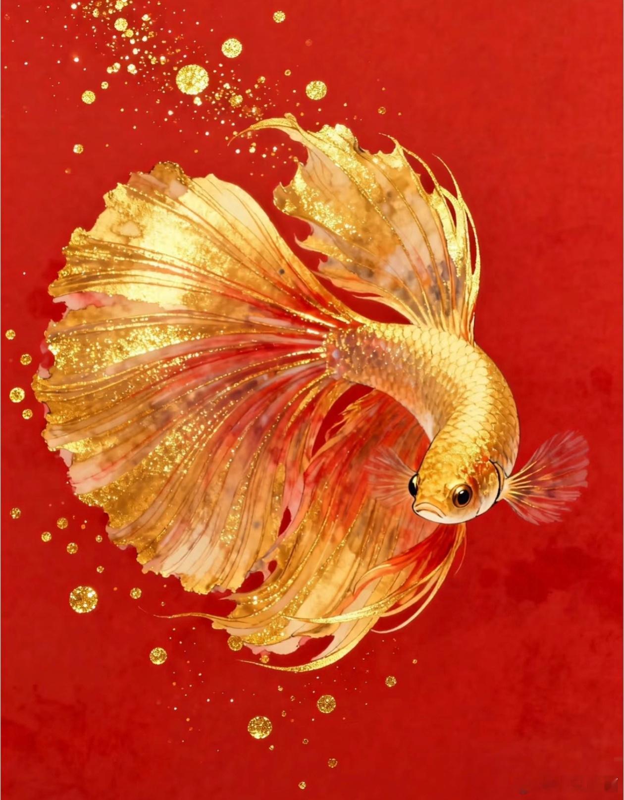 这条小锦鲤带着好运，带着吉祥，带着希望向我们游过来了。点赞回应。好运不断，吉祥如