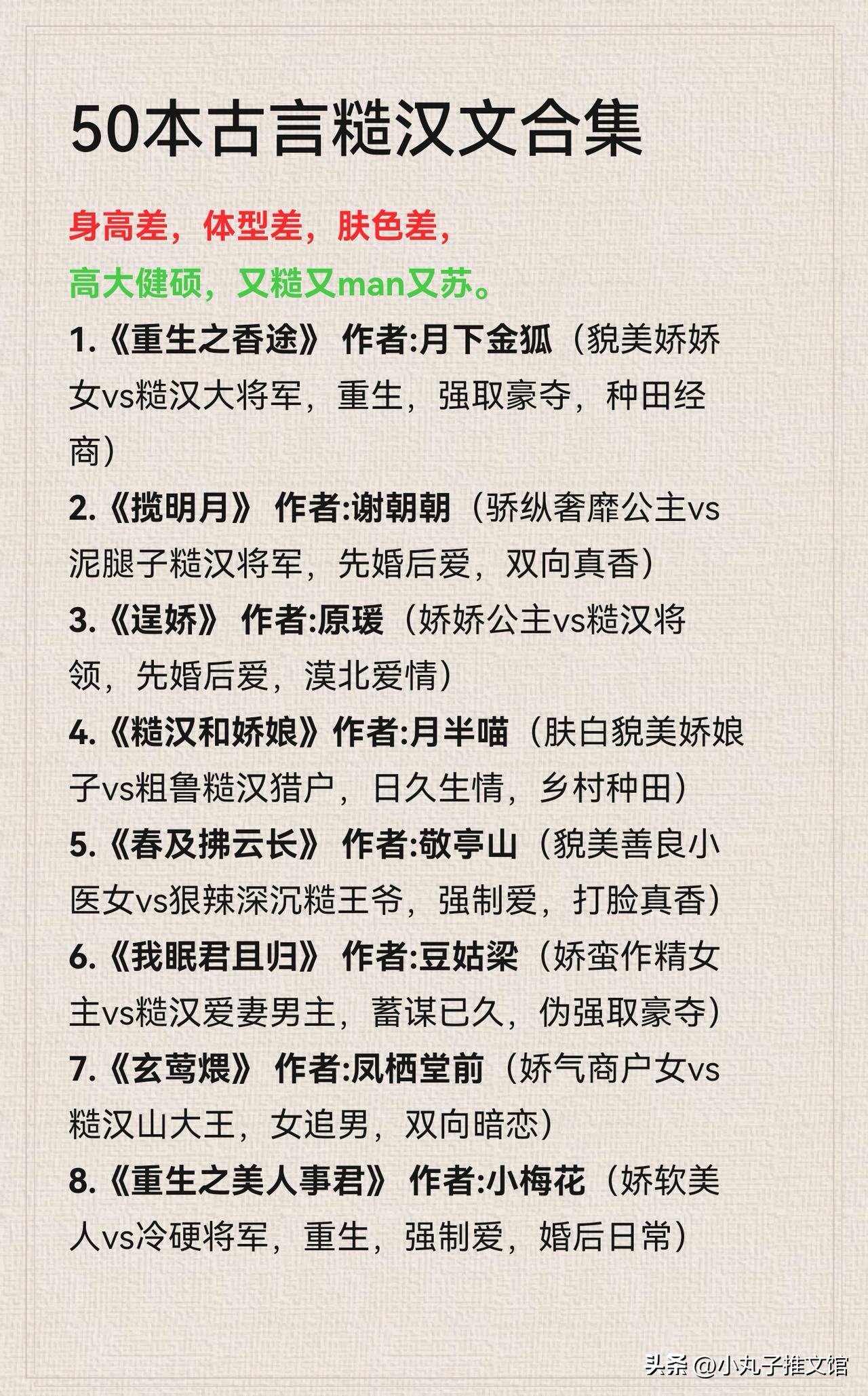 [彩虹]50本古言糙汉文合集[送自己一朵花]
1.《重生之香途》 作者:月下金狐