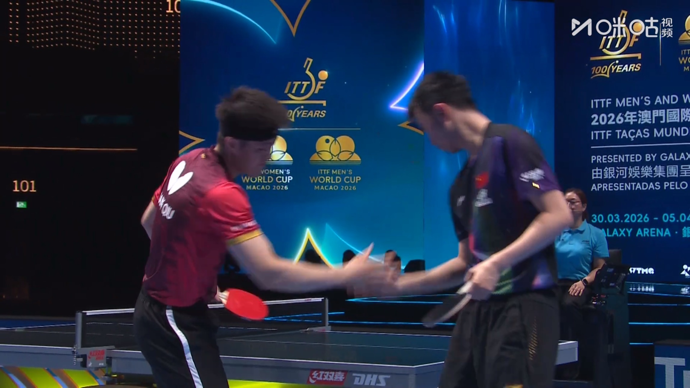 陈垣宇0比3邱党 乒乓球 (7-11，8-11，3-11)止步澳门世界杯2026