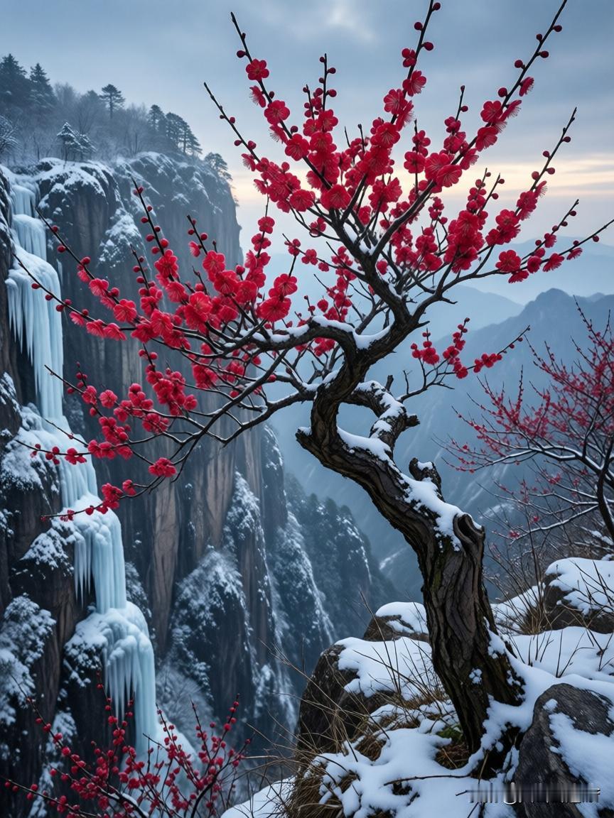 百丈冰下红梅俏