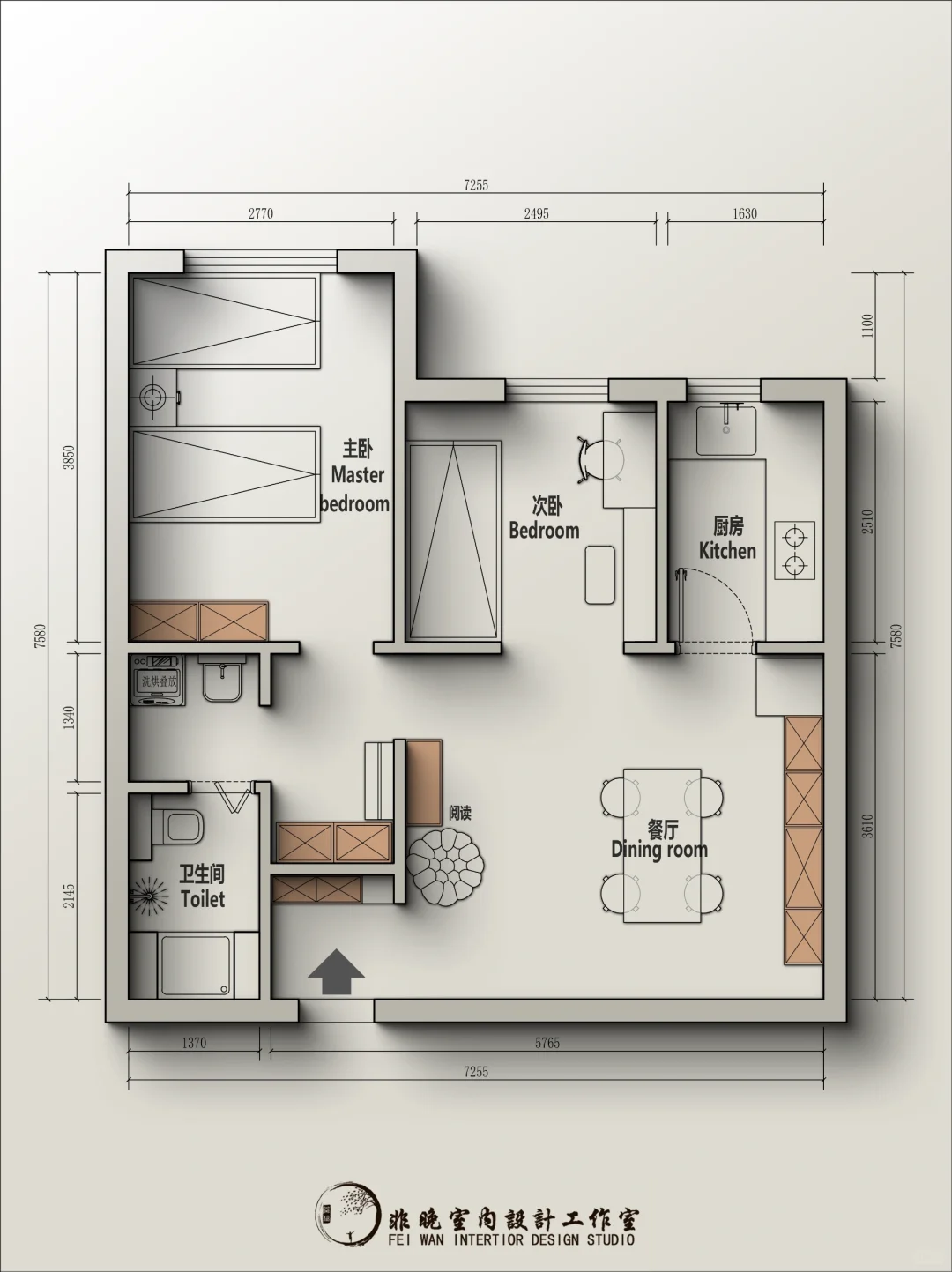 🍁户型改造丨大连47m²两室户型优化