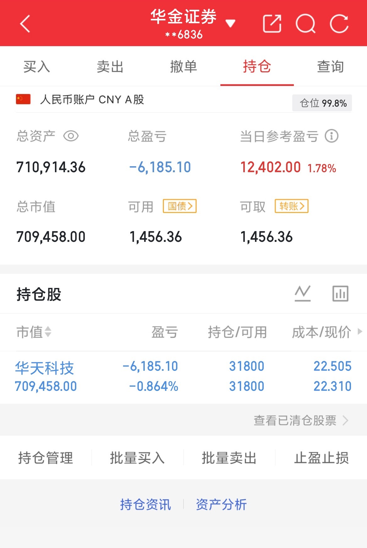 挑战60做到200（第5天）目前资金：710914当日参考盈亏：+12406目前