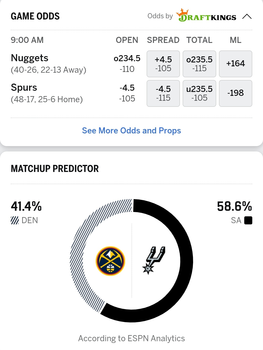 虽然很想看文班vs约基奇，但健康第一！都行都行～掘金vs马刺