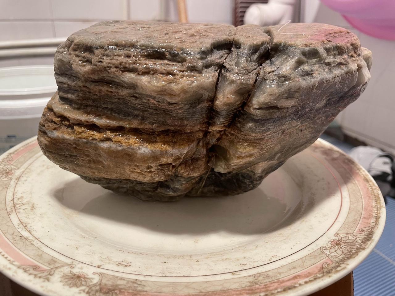 这是什么奇石？今天早上骑车去河滩，清澈见底的河水里，一个奇石映入我的眼帘，感觉造