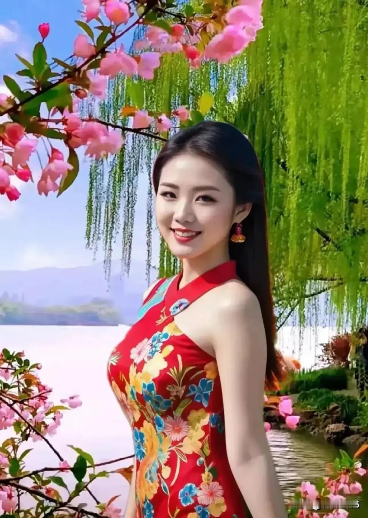 绿柳含烟迎旭日，请接下联啦！青松吐雾送斜阳。早出晚归忙农事,自然美景心中藏。常羡