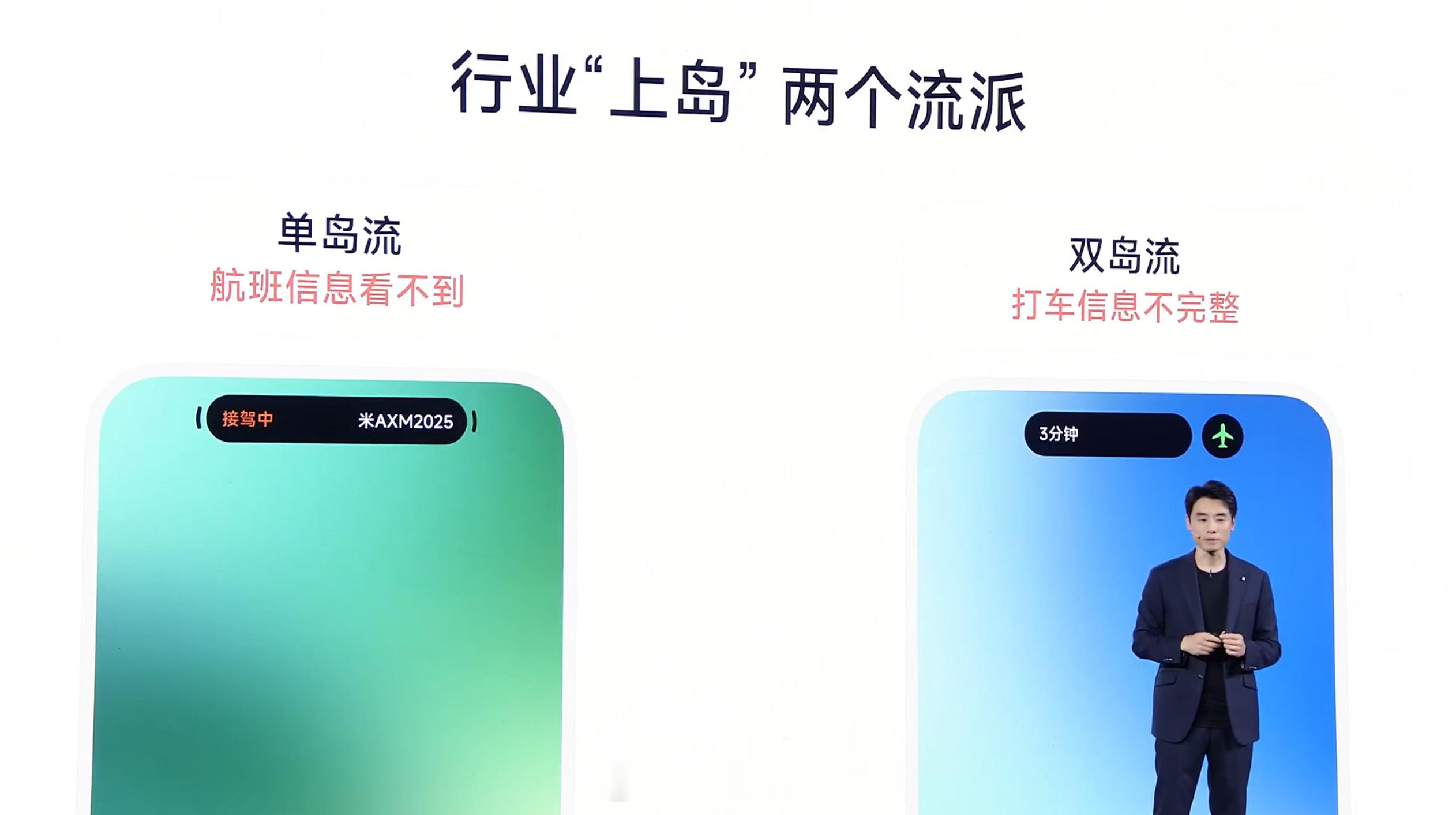 单岛流和双岛流，展开岛也分成分离派和包裹派小米的解法是定制超窄字体、小窗打开超级