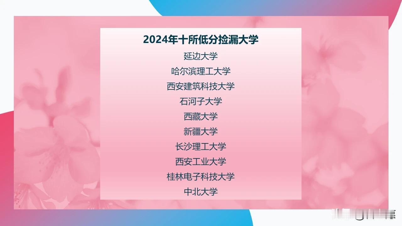 2024年低分捡漏十所大学。
好物推荐