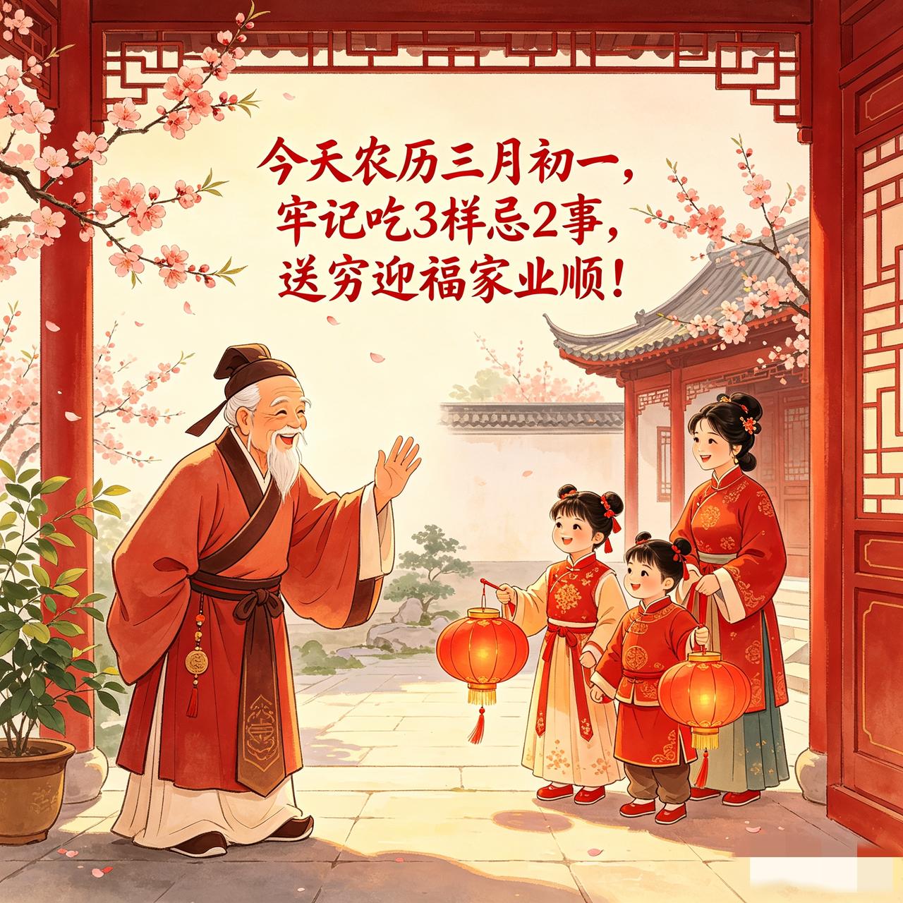 【今天农历三月初一，牢记吃3样忌2事，送穷迎福家业顺！】

今天正式迈入农历三月