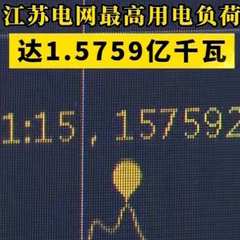江苏电网最高用电负荷刷新历史纪录我的天呐！江苏这是有多热啊，电网负荷都创历史新高