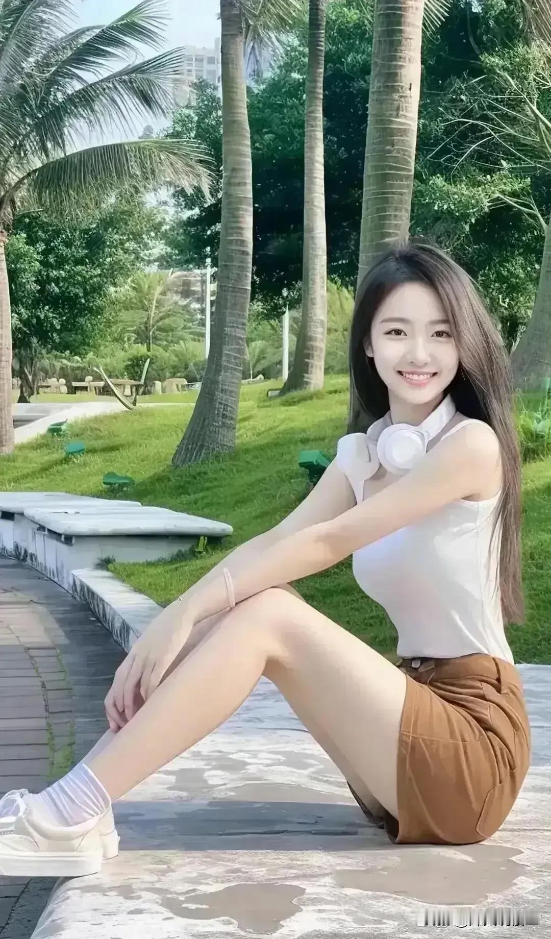 美丽的邂逅，在绿荫之中。#分享唯美美照# #绽放青春倩影#