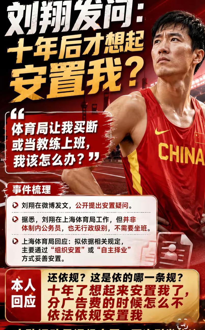 最近几天，刘翔深夜发文谈安置的话题引发关注。
作为田径跨栏项目前世锦赛、奥运会冠