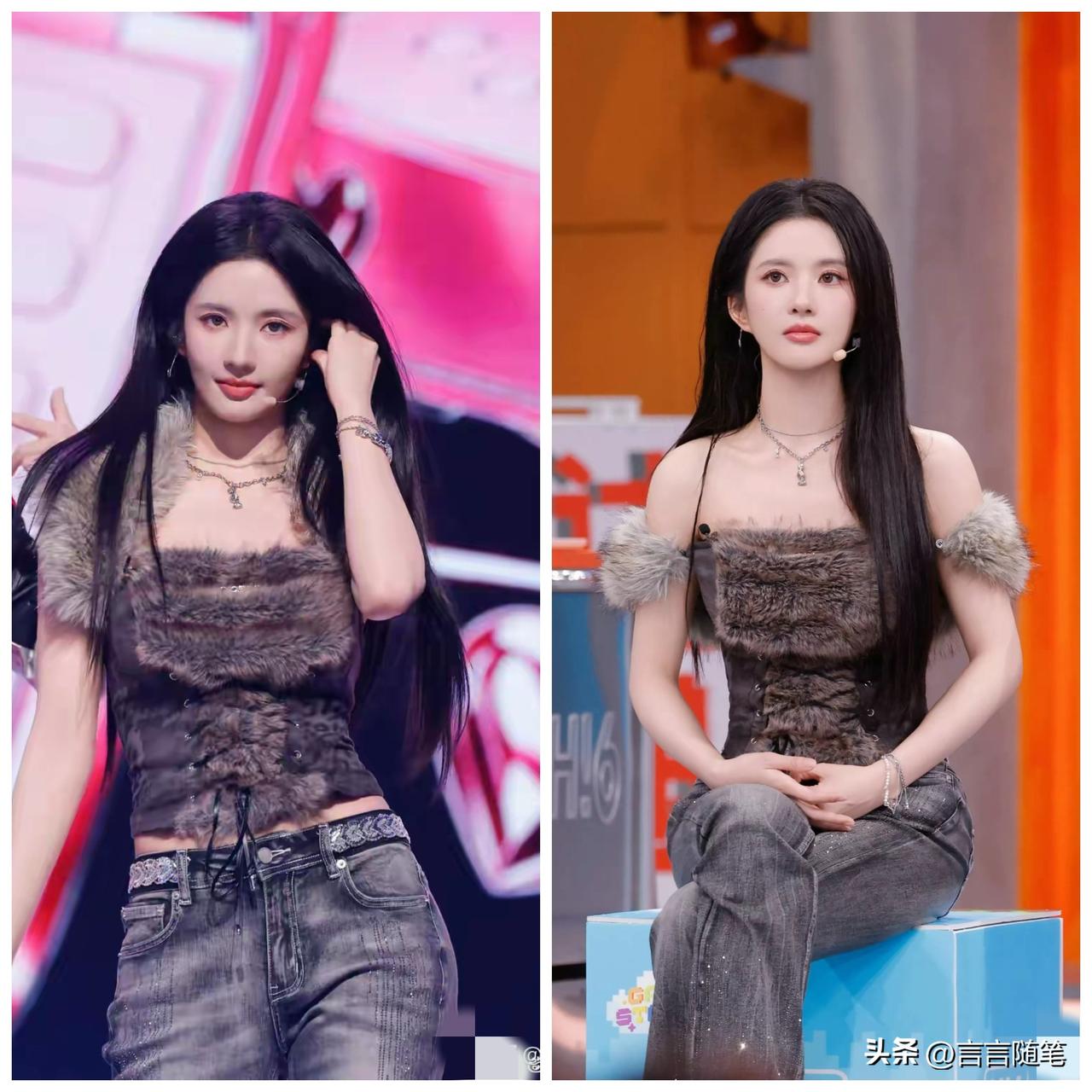 穿牛仔裤的她还是这么出众。