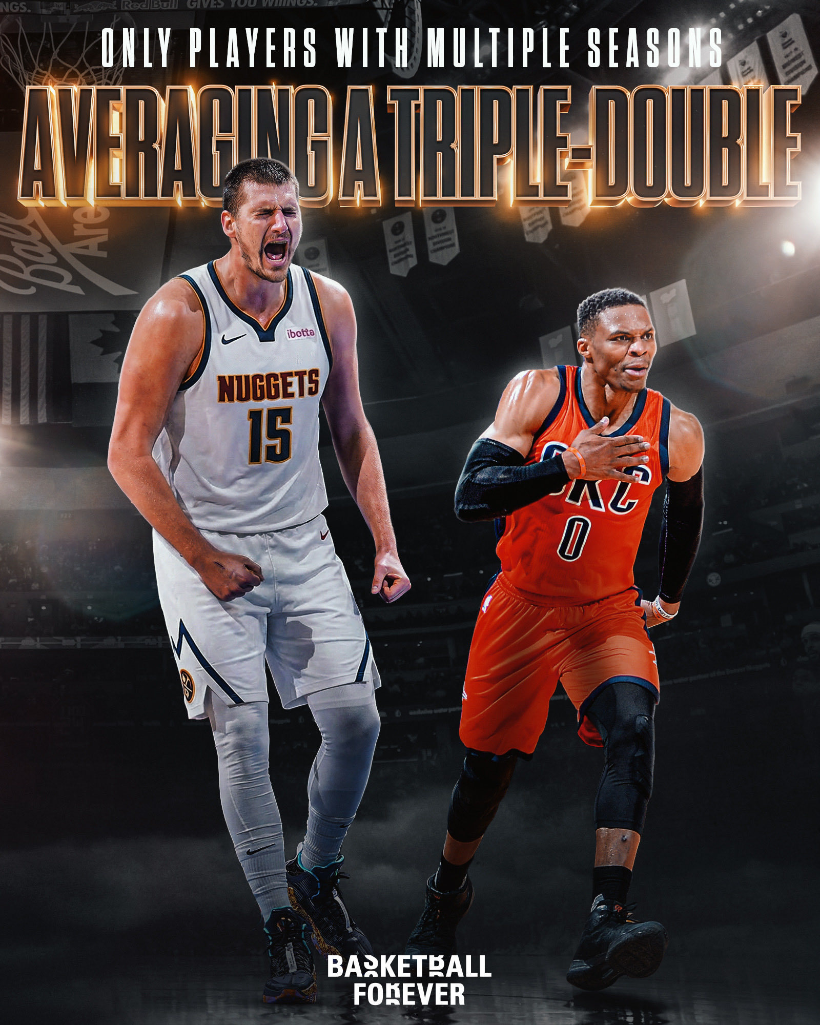 尼古拉·约基奇正式达成赛季场均三双，这是他生涯第二次做到他与拉塞尔·威斯布鲁克（