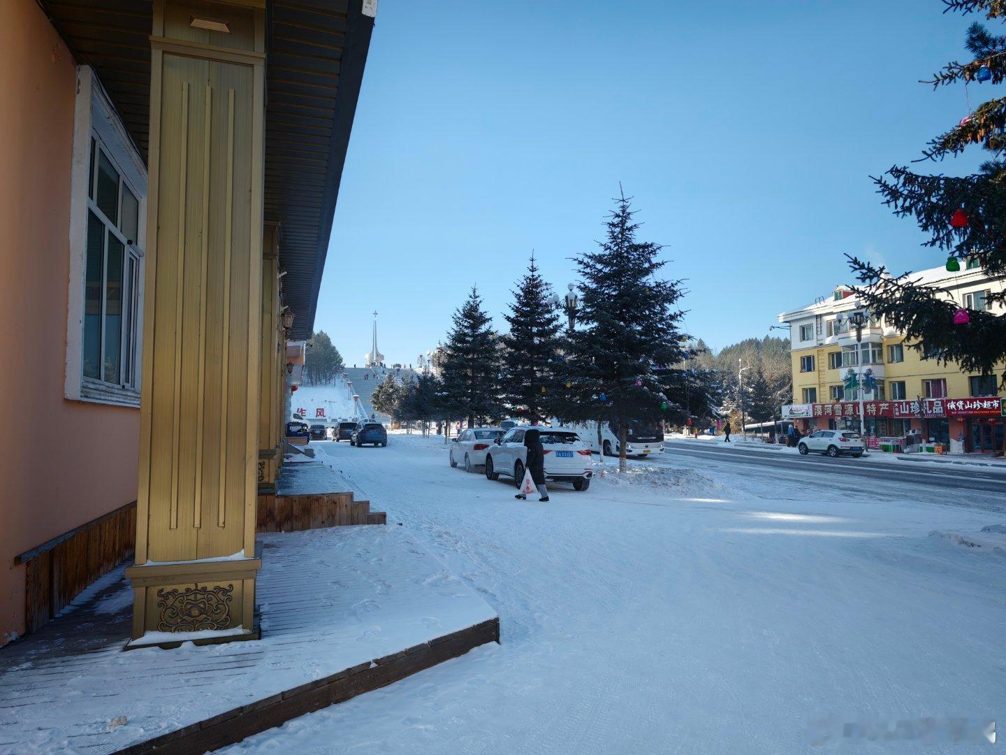 目测距离漠河地标——北极星广场最近的充电桩，就是这两个蔚来快充桩 漠河·北极星广