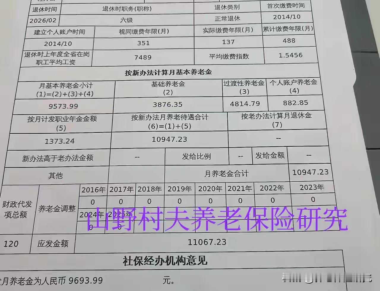 陕西机关事业单位2026年新人退休养老金核算表基数为何用的2023年计发基数74