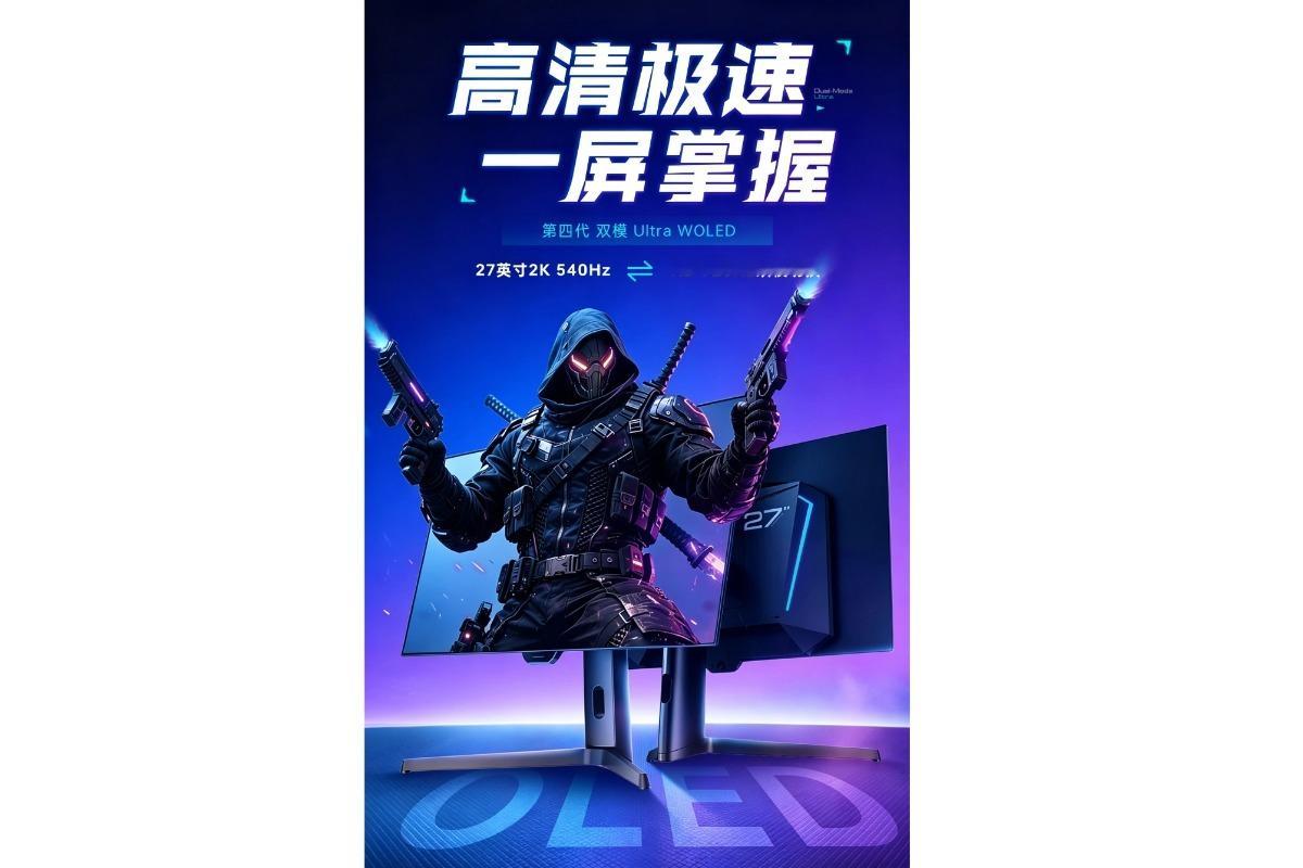 雷神推出ZQ27F540E显示器第四代WOLED，2K近日，雷神推出了ZQ27F