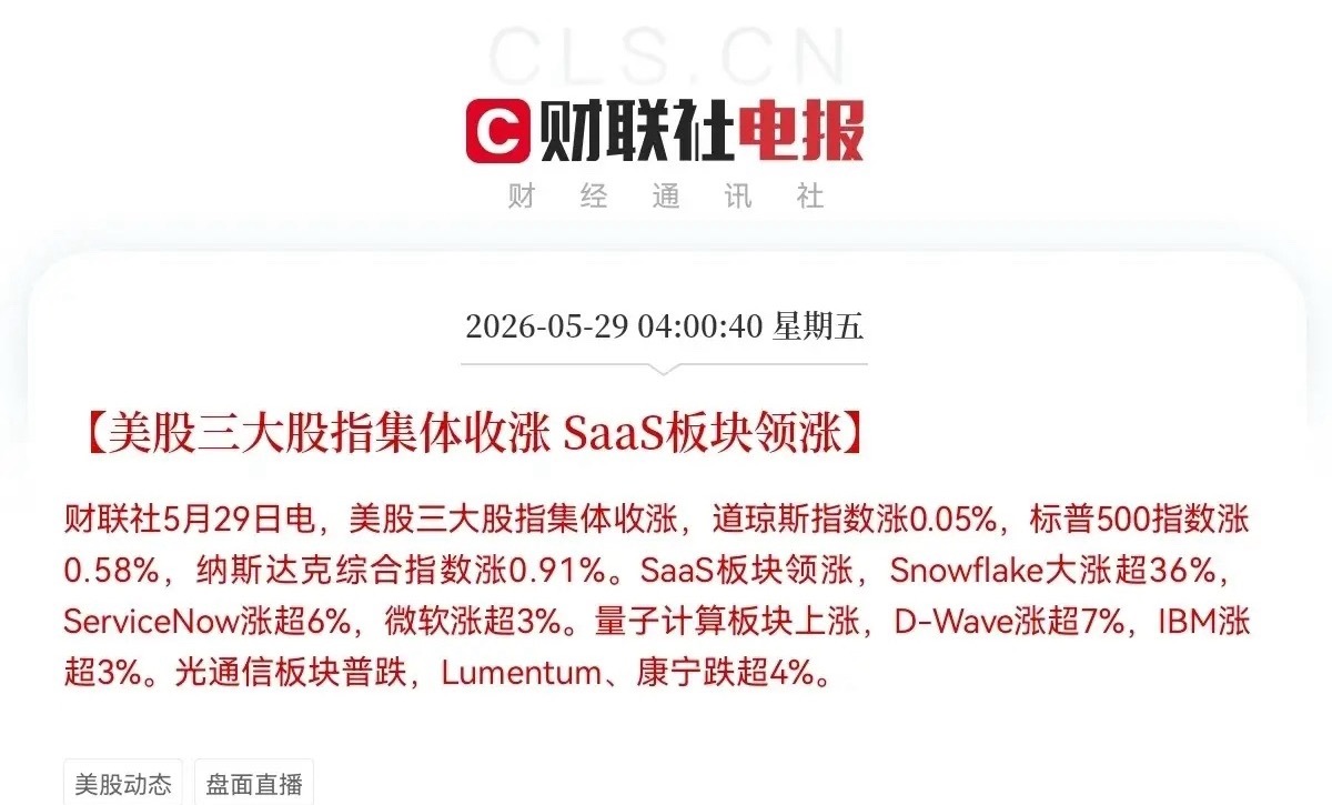 早上6点30分，被美股惊醒了美股三大指数全线收涨，纳指、标普500再创历史新高，