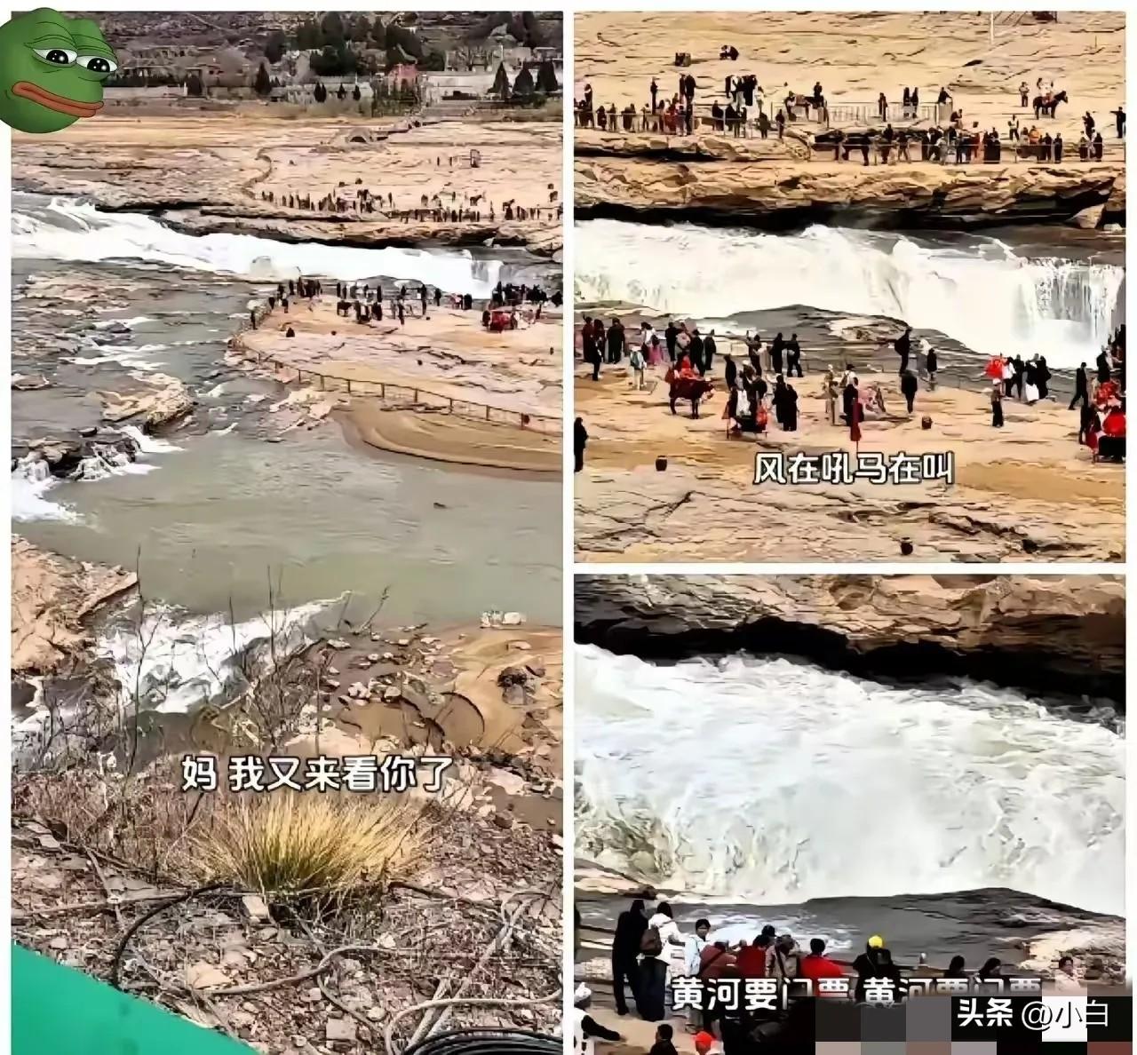 你敢信吗？有人在壶口瀑布前唱《黄河大合唱》，唱到一半突然画风一转：“风在吼，马在