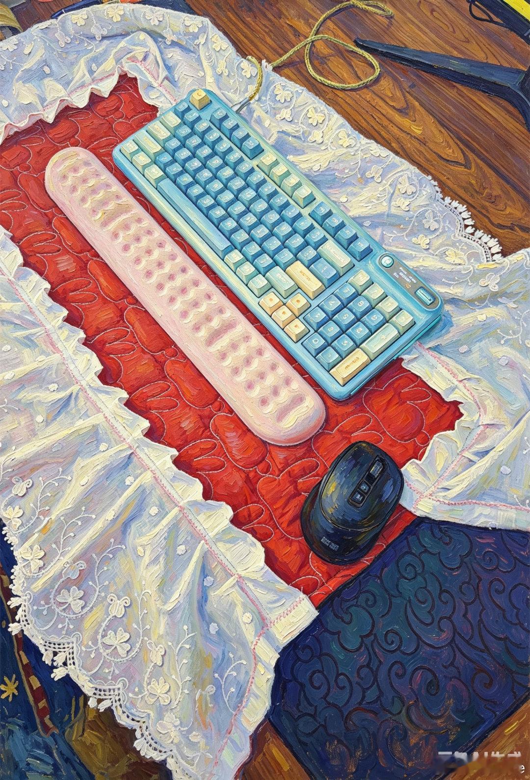 今天上午的手工，键盘垫。