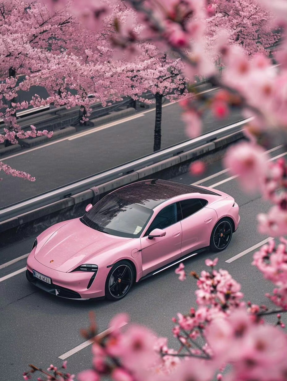 保时捷taycan[鲜花]樱花粉 ​​​