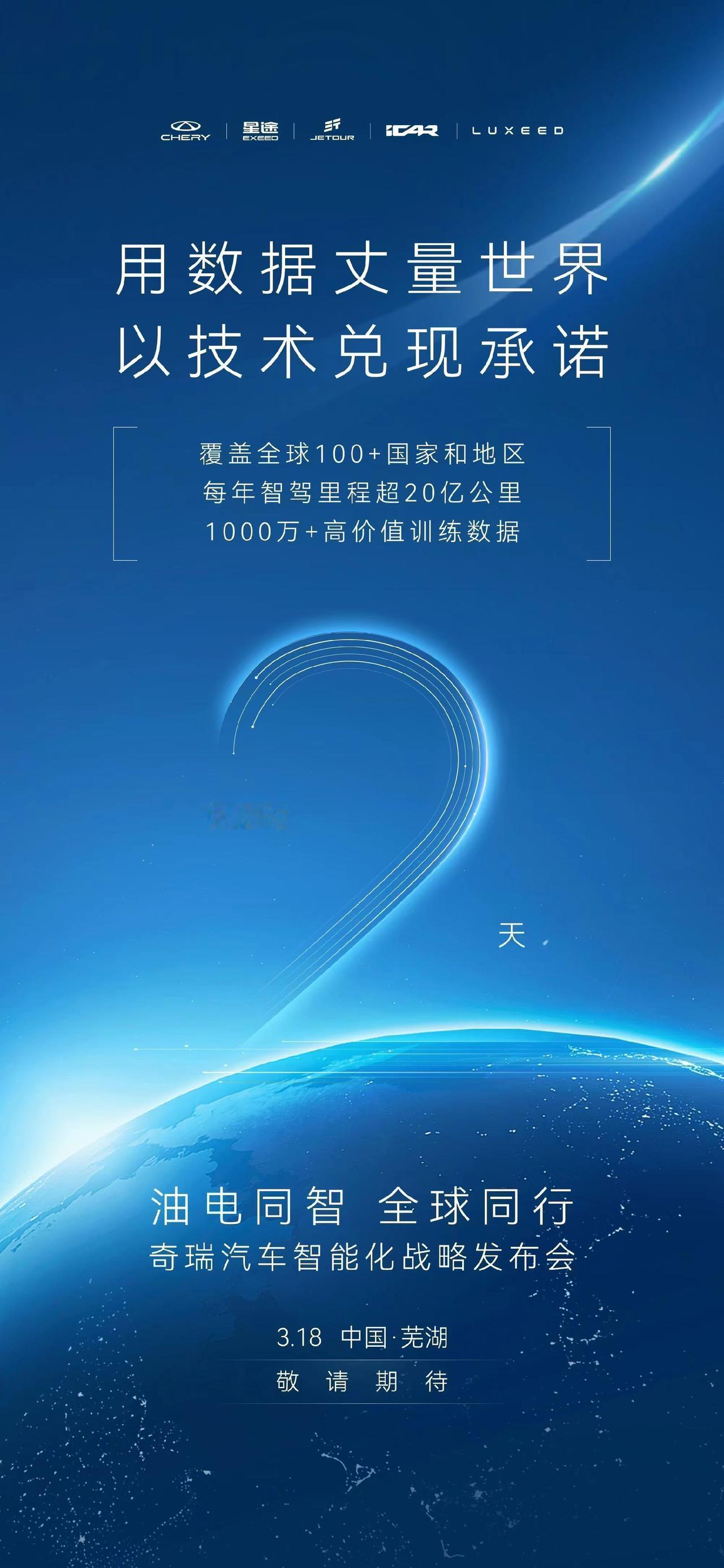 当科技突破地理边界
奇瑞用全球智慧
刻写人类出行的未来答案
奇瑞汽车智能化战略发