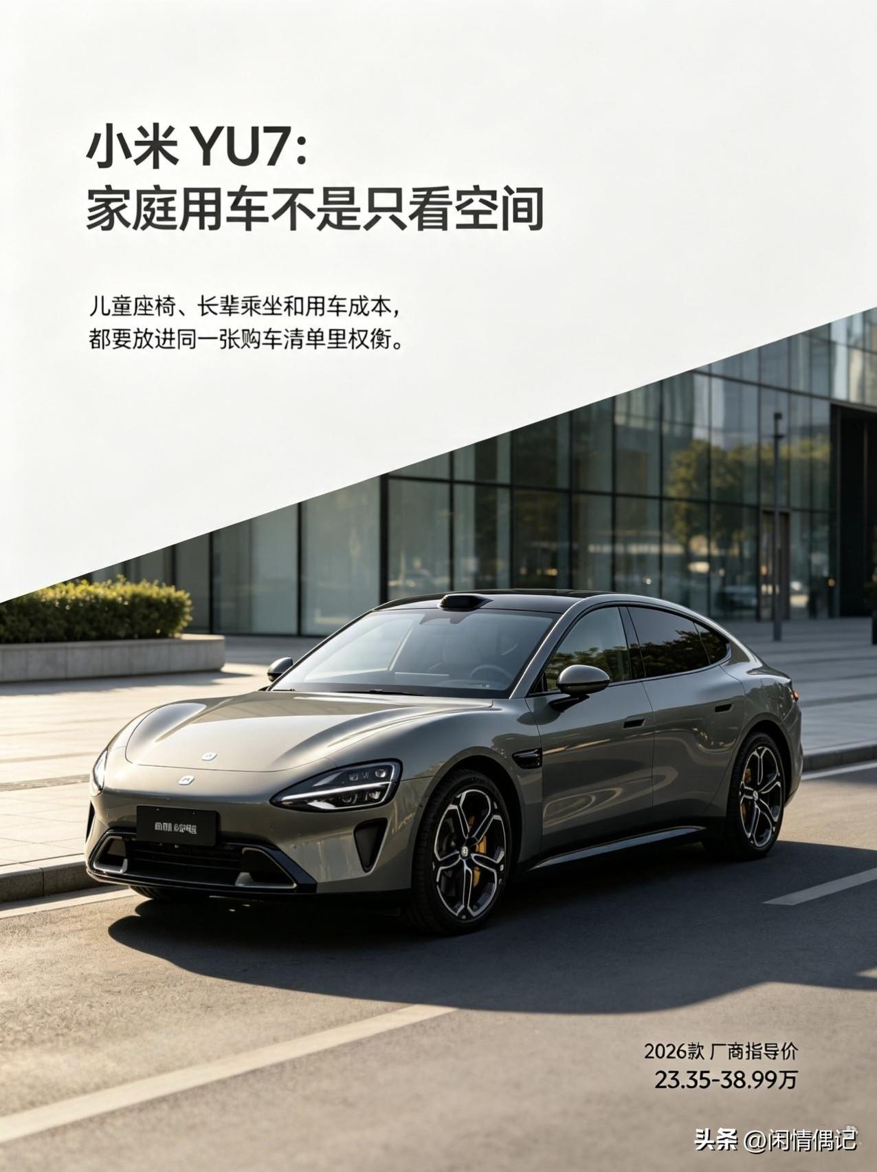 说实话，小米YU7看着像全能家用车，实际选它当家庭唯一用车，一定要权衡取舍。
