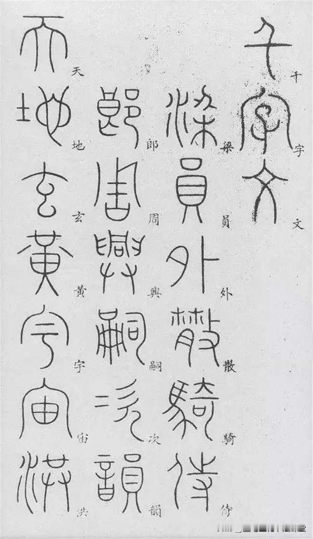 学习篆书的好范本，唐代李阳冰篆书《千字文》标注版，劲利豪爽，为数不多的篆书精品。