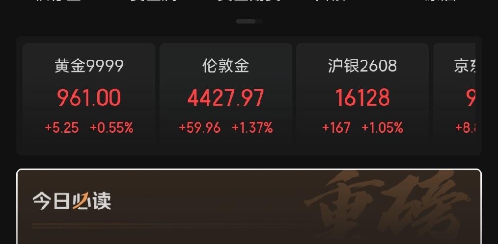 黄金冲破960元一克！

今晚美国7月CPI结果（已经公布） 
 CPI同比：3